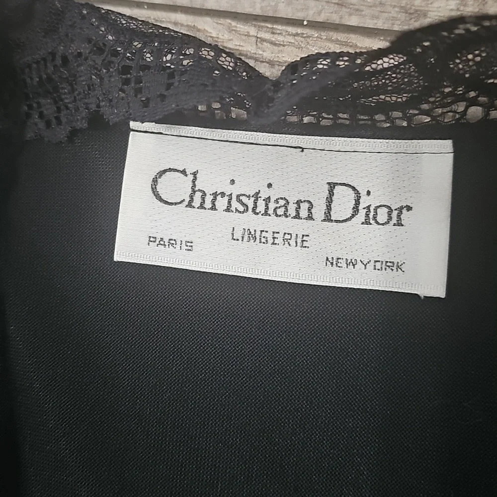 Christian Dior Vintage 80s 90s Lace Trim Robe - Picture 5 of 13